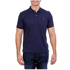 U.S. Polo Assn Interlock Polo Shirt Size 5XL Mens Navy Blue Short Sleeves New